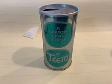 TEEM lemon soda pop can pull tab NICE some spots by Pepsi cola 1960’s