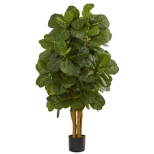 Nearly Natural 4? Fiddle Leaf Fig Artificial Tree 4 Green