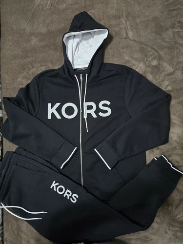 Michael Kors Set Pantaloni Jogger Uomo con Logo Ricamato Nero XL