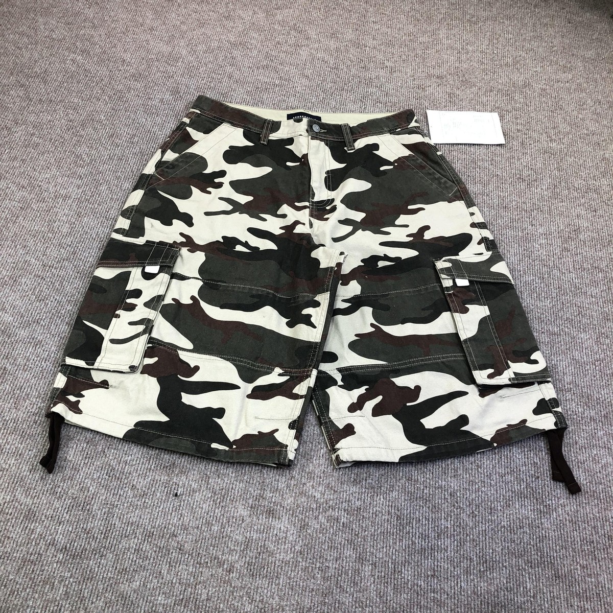 Aeropostale Shorts Mens Medium Green Camo Baggy Cargo Relaxed Fall
