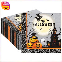 Halloween Servietten Gruselige KüRbis 40 StüCk 33X33Cm Party Dekoration