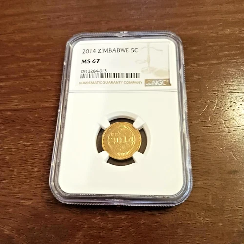 2014 Zimbabwe 5 Cent Bond Coin NGC MS 67