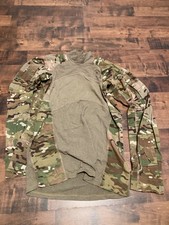 US Army Combat Shirt Camo Military Tactical Flame Resistant USA Size MED SEE PIX