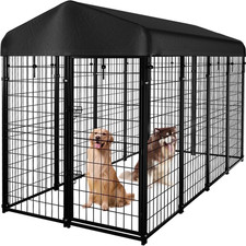 Heavy Duty Large Outdoor Dog Kennel 8.2'x4'x5.4' Pet Playpen Run Waterproof Roof