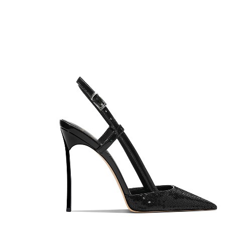 Silver 2025 New Sequined Stiletto Pointed High Heels Women