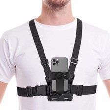 Mobile Phone Chest Mount Harness Strap Cell Holder for Black