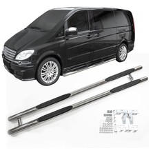 Trittbretter Schwellerrohre Edelstahl Für Mercedes Vito W639 2005-13 Ø 76mm V2A Trittbretter Schwellerrohre Edelstahl Für Mercedes Vito W639 2005-13 Ø 76mm V2A