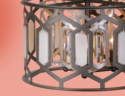 Minka Lavery 3585 Hexly 3 Light 16"W Semi-Flush Drum Ceiling - Coal - Picture 4 of 6