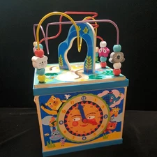 NNETM Wooden Activity Cube Educational Toy for Toddlers