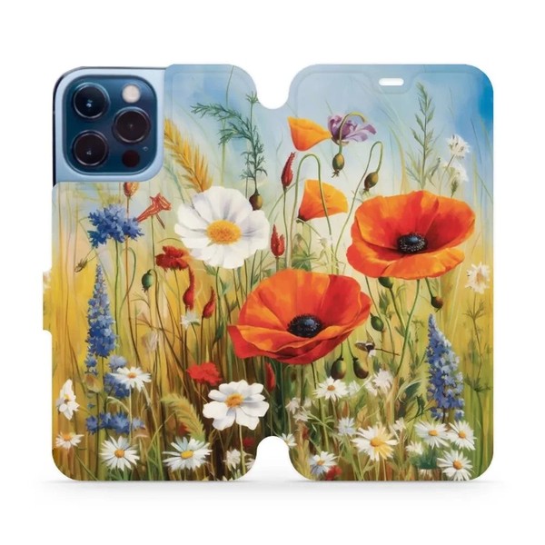 HandyhüLle Mit Klappe FüR Iphone 13 Pro Max Mobiwear Case Cover Wiesenblumen-image