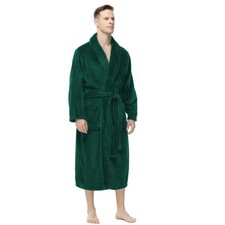 Mens Fleece Robe, Soft Plush Robe for Men, Fluffy Bathrobe with Belt 2 Pocke...
