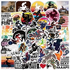 Dirt Bike Stickers 50pcs Waterproof Vinyl Decals Motorcycle Cross Country Dirt Bike Stickers 50pcs Waterproof Vinyl Decals Motorcycle Cross Country