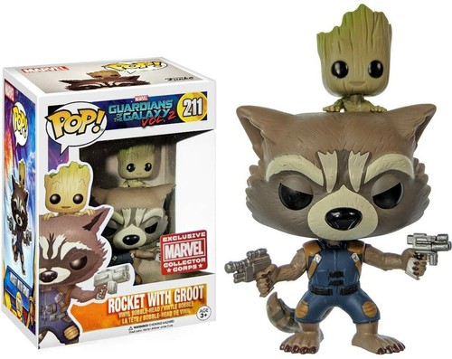 Funko Pop Rocket With Groot Marvel #211 MCC Guardians Of The Galaxy Vol.2 (Rare)