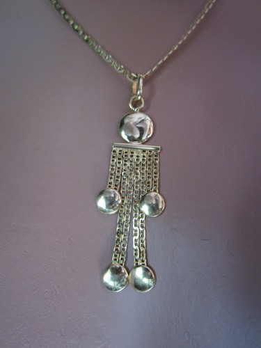 MID-CENTURY MODERN ESTATE 14K SOLID GOLD ITALY ROBOT PENDANT NECKLACE 6.69g, 24” - Picture 8 of 23