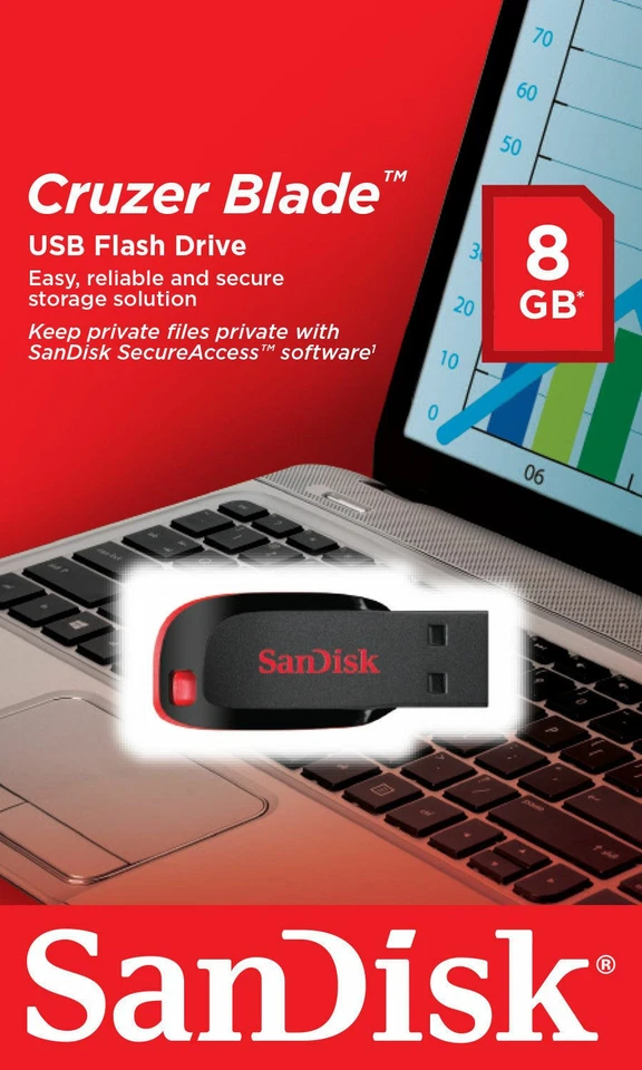 50 x SanDisk 8GB Cruzer Blade USB 2.0 Flash Drive SDCZ50-008G-B35 Retail Pack - Image 2 of 4