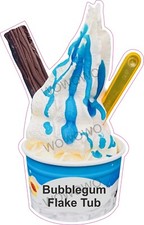 Eiswagen Aufkleber Kaugummisauce Flockenwanne 99 Whippy Eisbecher Anh&auml;nger Decals