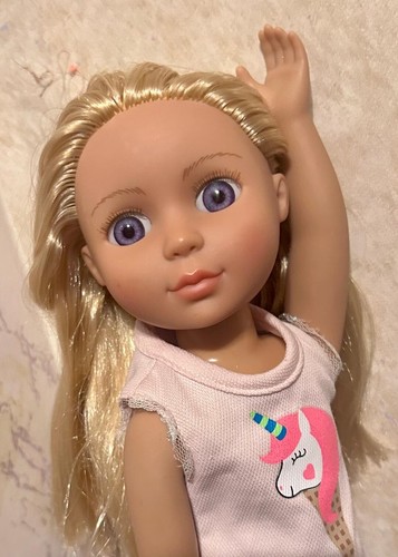 Battat Glitter Girl Lacy 14 " Doll with Purple Eyes Unicorn Outfit and Posable - Picture 3 of 15