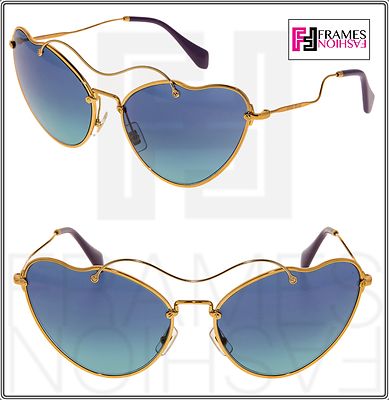 MIU MIU SCENIQUE Butterfly 55R Blue Gold Cat Eye Metal Wave  display picture 3