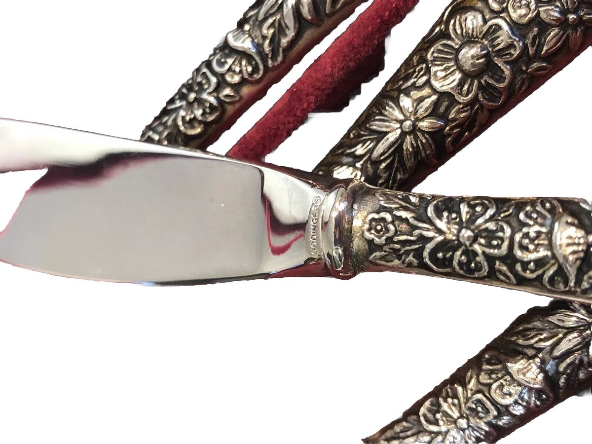 Set of 4 Godinger SILVER TREASURES Stainless Embossed Cheese