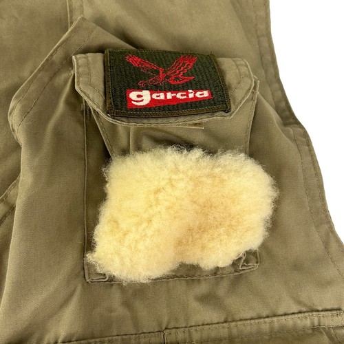 Vtg Garcia Fly Fishing Vest OSFA Khaki Vented 13 Pockets Fly Patch Beige READ - Picture 6 of 24