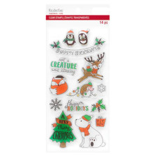 Christmas Animals Clear Acrylic Stamp Set by Recollections 642219 NEW 