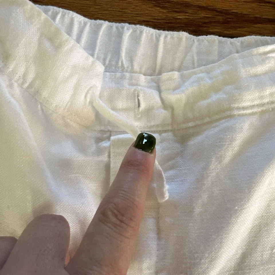 Janie and Jack Niñas 14 Blanco Lino Mezcla Pantalones Sweet Paradise 2022 Foto 2 de 4