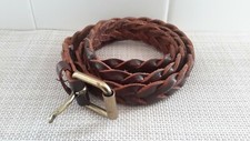 Genuine Leather Women's Size S/M Braided Brown Belt Western Boho Pre-owned