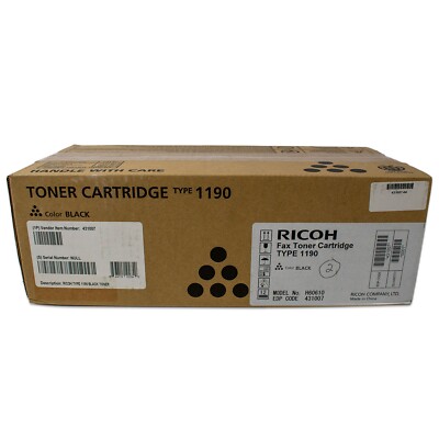 Ricoh Type 1190 Black Toner Cartridge, Original, For FAX 1190L