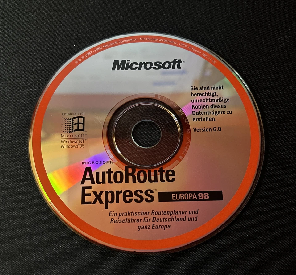 Microsoft AutoRoute Express Europa 98 Win95 nur CD Routenplaner Reiseführer - Bild 2 von 3