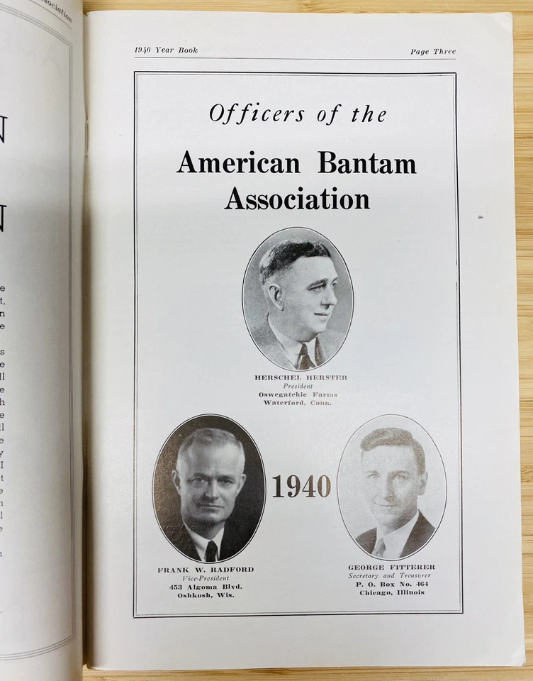 American Bantam Association- 1940 Year Book ~ Miniature Chicken Breeders Essays Foto 3 de 4