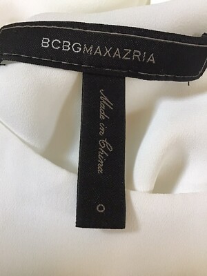 BCBG MAX AZRIA Eren White Side Cut Out Sleeveless Lined