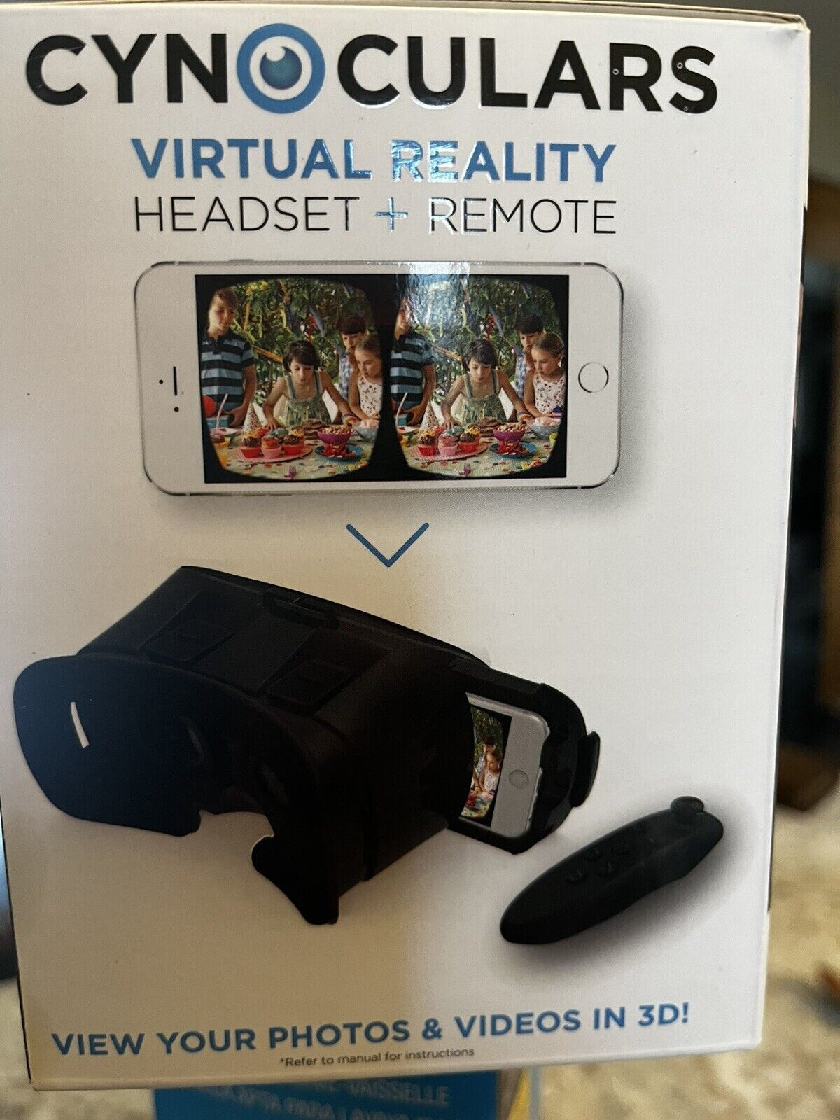 Cynoculars Mobile Phone Virtual Reality VR Headset + Remote Model ATV-CYNO