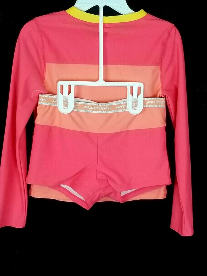 Conjunto de traje de baño Skechers para niñas con manga larga talla 12 Foto 2 de 4