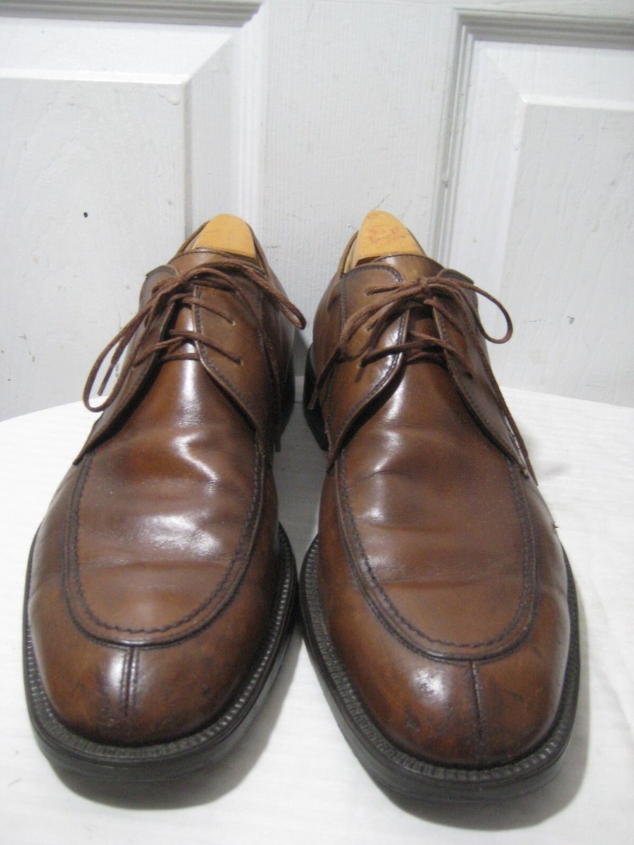 SALVATORE FERRAGAMO Brown Leather Split Toe Oxford Shoes  display picture 1