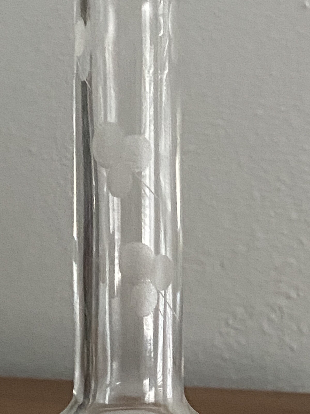 Eamon Glass Bud Vase 6" Clear with Etched Shamrock Design EUC