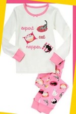 NWT Girls 4 Gymboree  CAT EXPERT  2pc Long Sleeve Cotton SLEEPWEAR GYMMIES PJs