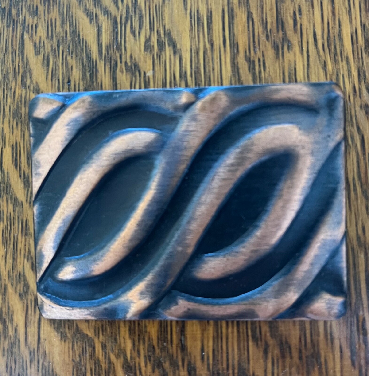 Stunning 1950 Rebajes Rectangular Copper Brooch I… - image 5