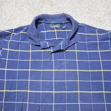 Saddlebred Shirt Blue Plaid Short Sleeve Polo Adult Adult Men's Size L Large