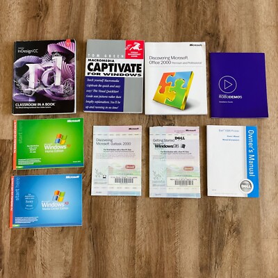 Computer User Guides Lot of 9 Instructions Manuals InDesign Some Vintage Windows
