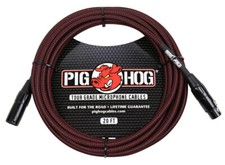 Pig Hog Black and Red Woven 20ft XLR Microphone Cable