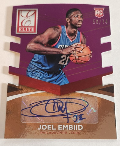 Joel Embiid [Purple Die-Cut] #24 2014 Panini Donruss Status Signature card