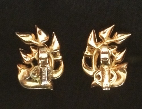 Vintage Crown TriFari Signed Tear Drop Rhinestone Earrings - Alfred Philippe - Picture 2 of 3