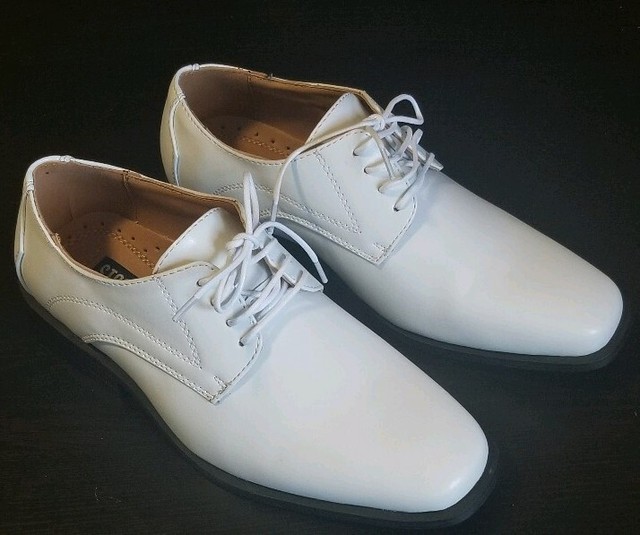 Stacy Adams Boys White Dress Shoes with Laces Sizes 3.55.5.5 eBay
