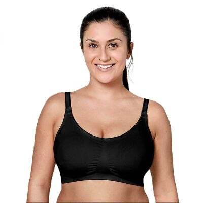 Medela 3 in 1 Still- und Pump-BH Still-BH Schwangerschafts-Bustier, Schwarz, L