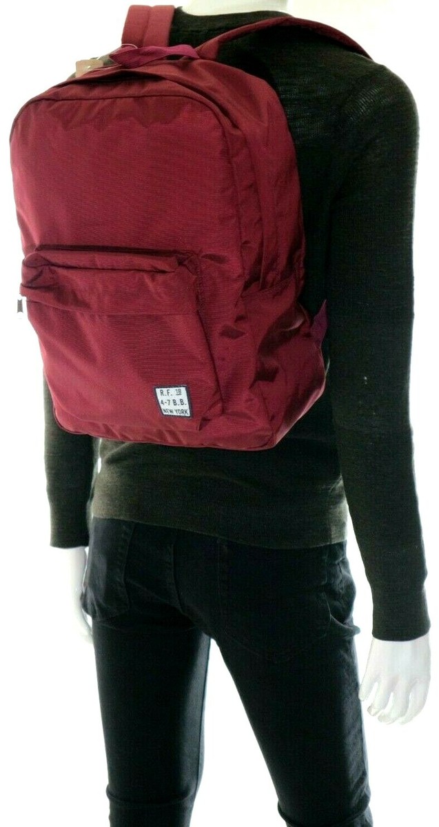 Brooks Brothers Men's Red Fleece Logo Backpack Wine Red