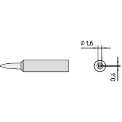 Weller T0054485199 Soldering Tip, Chisel, 1.6 Mm, For Use With Mfr. No. Wxp65