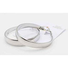 Large Wide Silver Tone Hoop Earrings E7