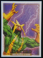 2024 SkyBox Marvel Masterpieces '92 Platinum Leather #23 Electro