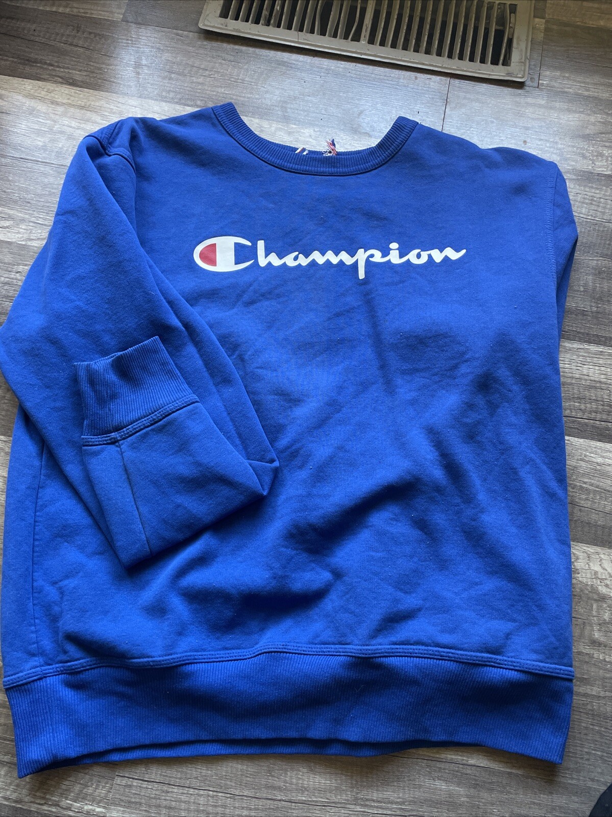 Champion Mens Royal Blue Pullover Crew Neck Casual Sweatshirt Small-image