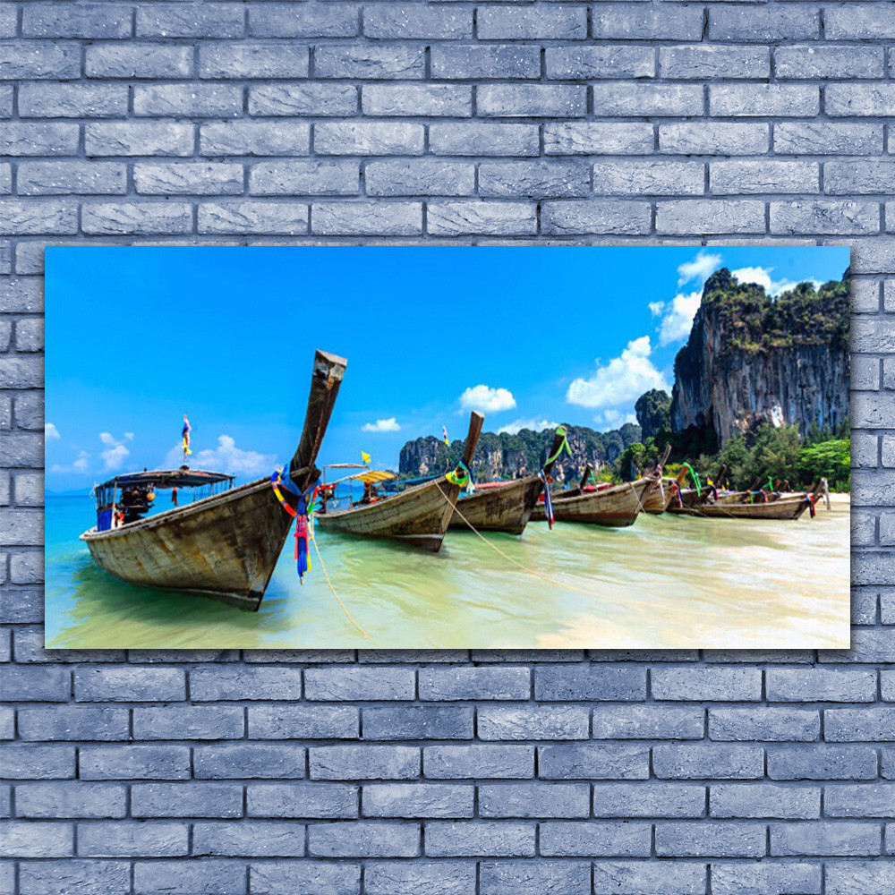 Mer et plage en tableau sur verre pour illuminer un mur sombre de salon